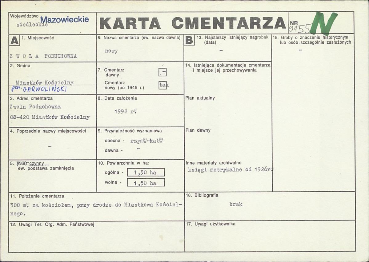 Karta cmentarza, skan nr 1