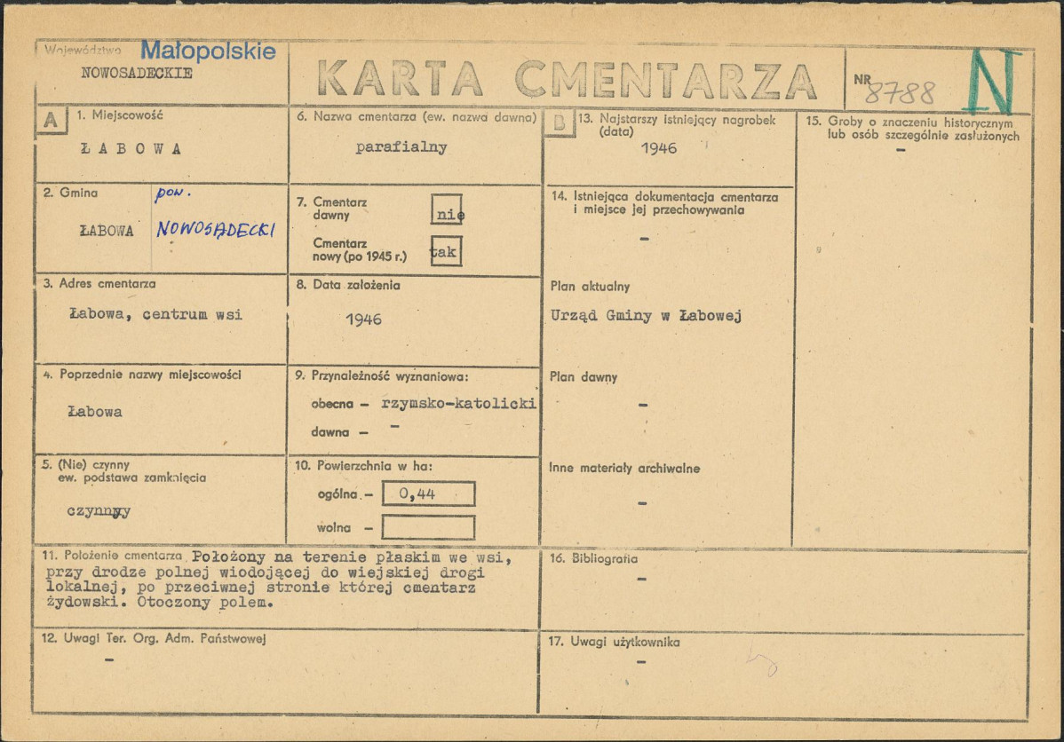 Karta cmentarza, skan nr 1