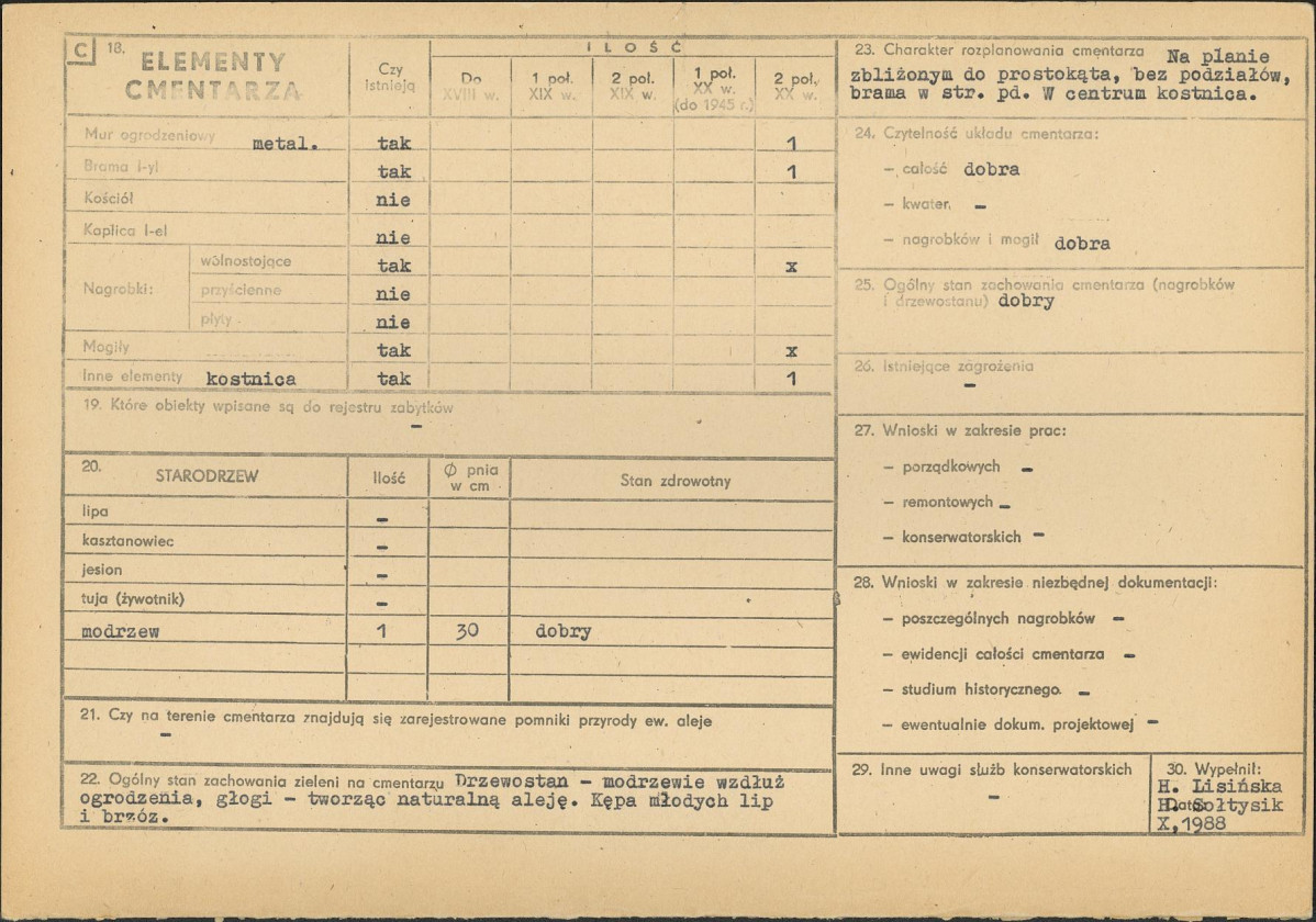 Karta cmentarza, skan nr 2