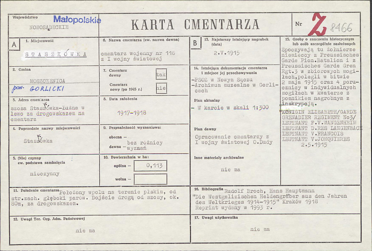 Karta cmentarza, skan nr 1