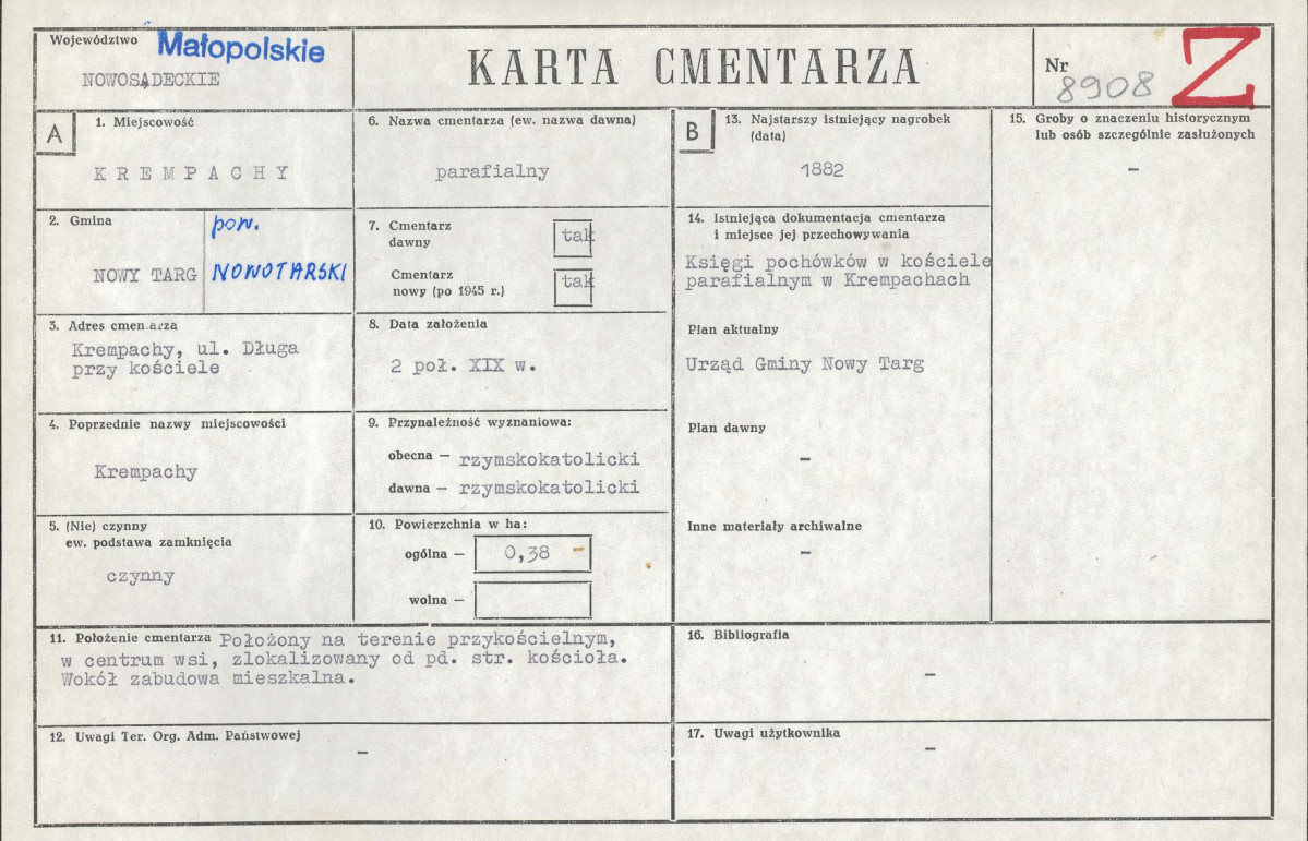 Karta cmentarza, skan nr 1