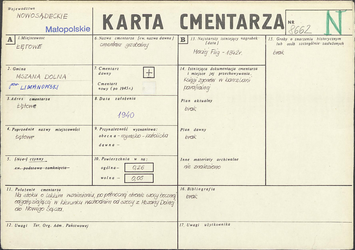 Karta cmentarza, skan nr 1