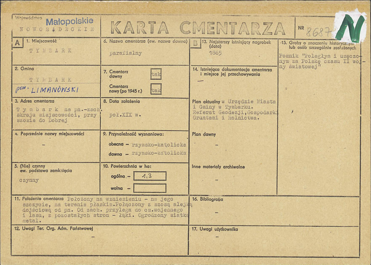 Karta cmentarza, skan nr 1