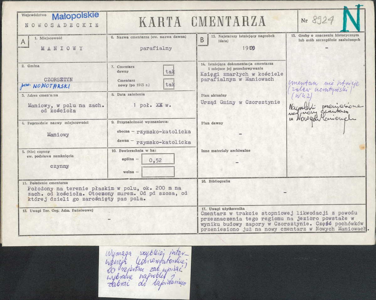 Karta cmentarza, skan nr 1