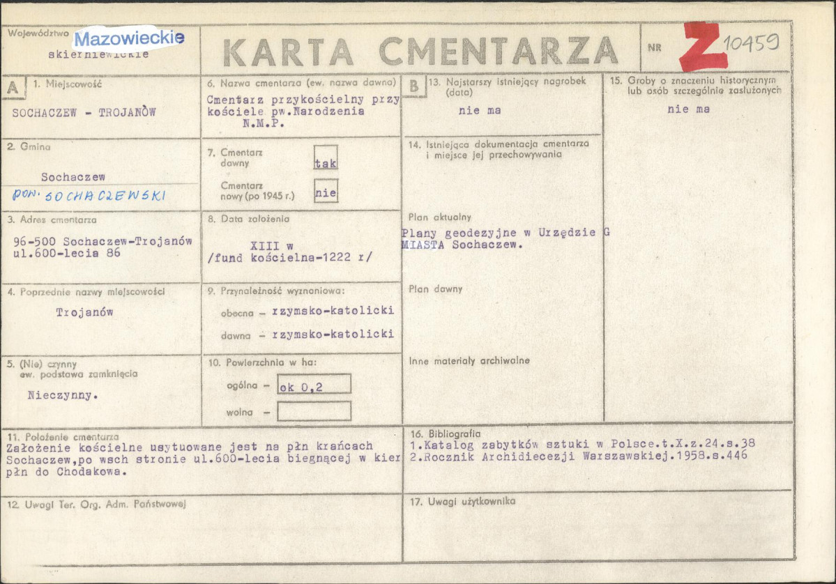 Karta cmentarza, skan nr 1