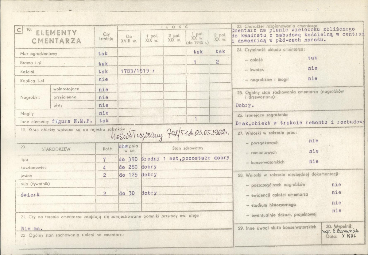 Karta cmentarza, skan nr 2