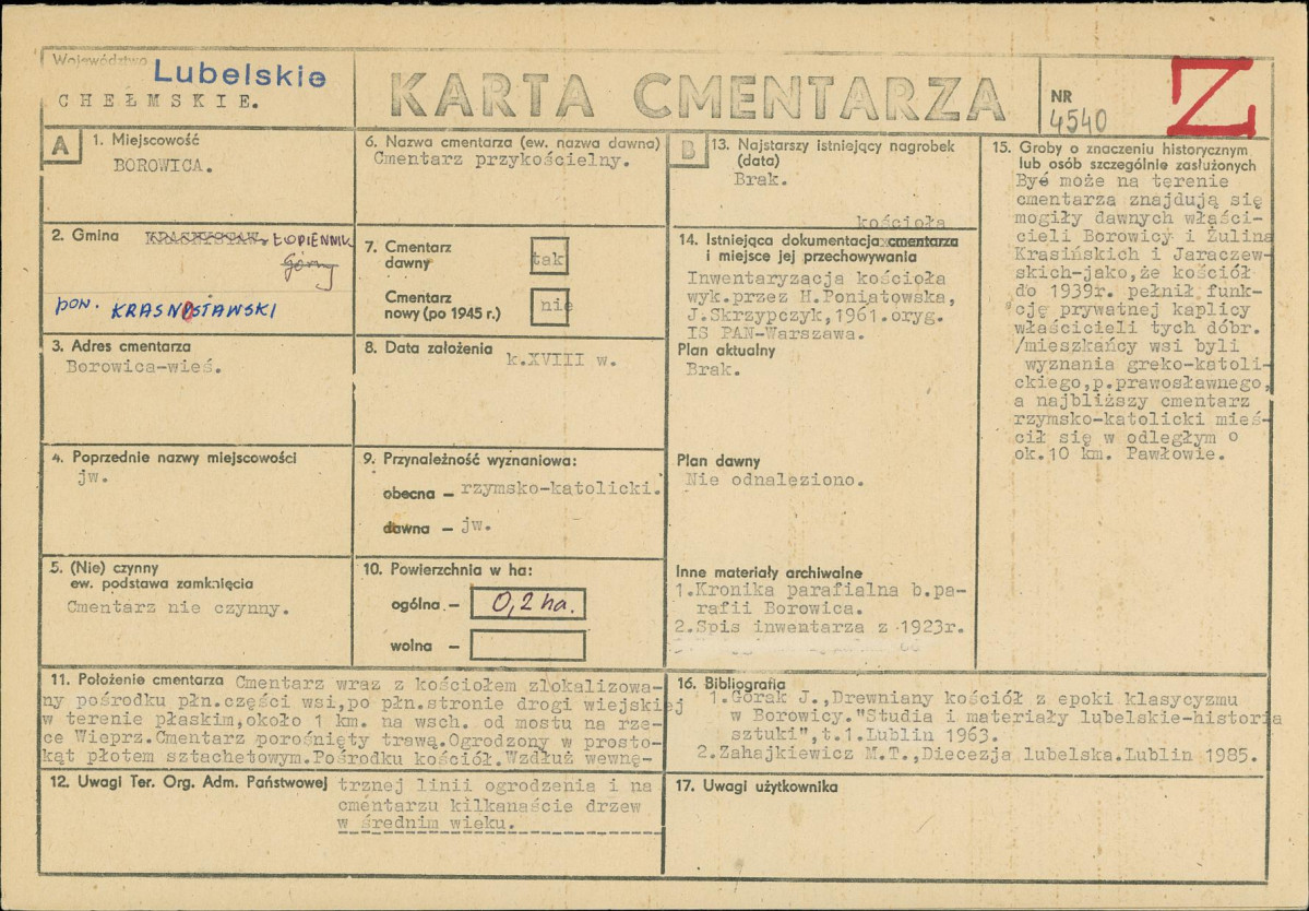Karta cmentarza, skan nr 1