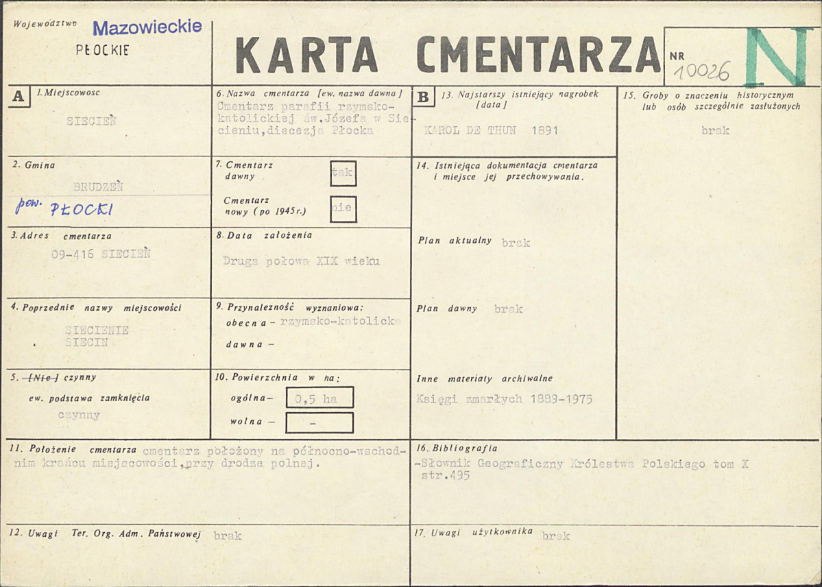 Karta cmentarza, skan nr 1
