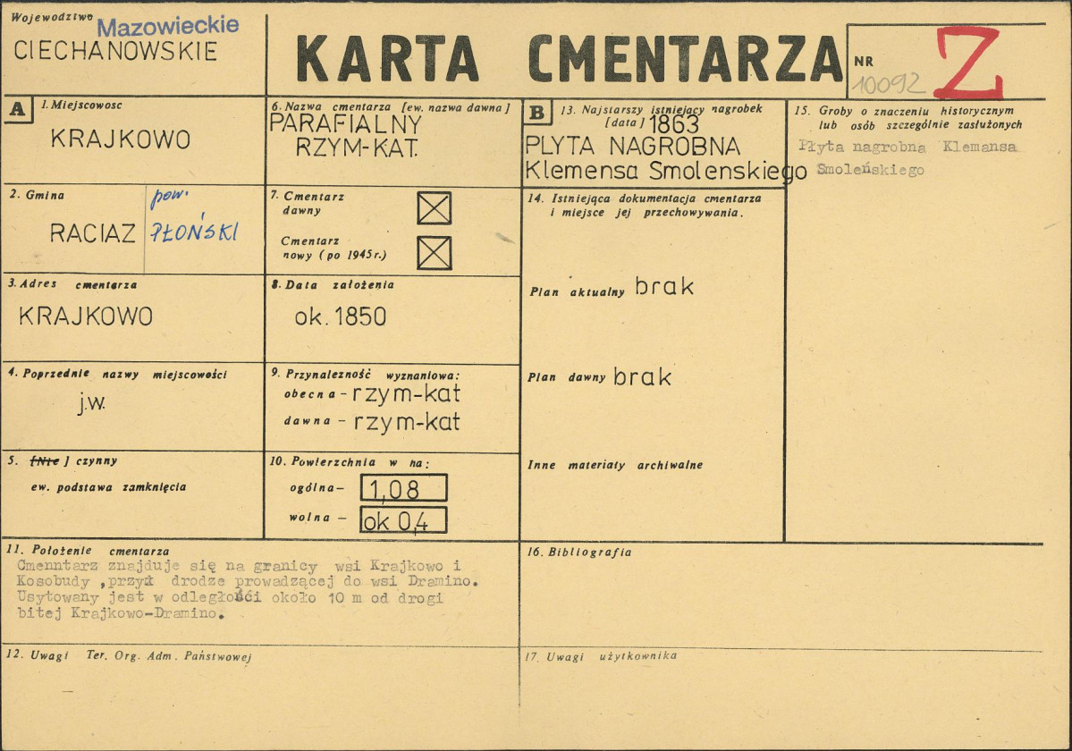 Karta cmentarza, skan nr 1