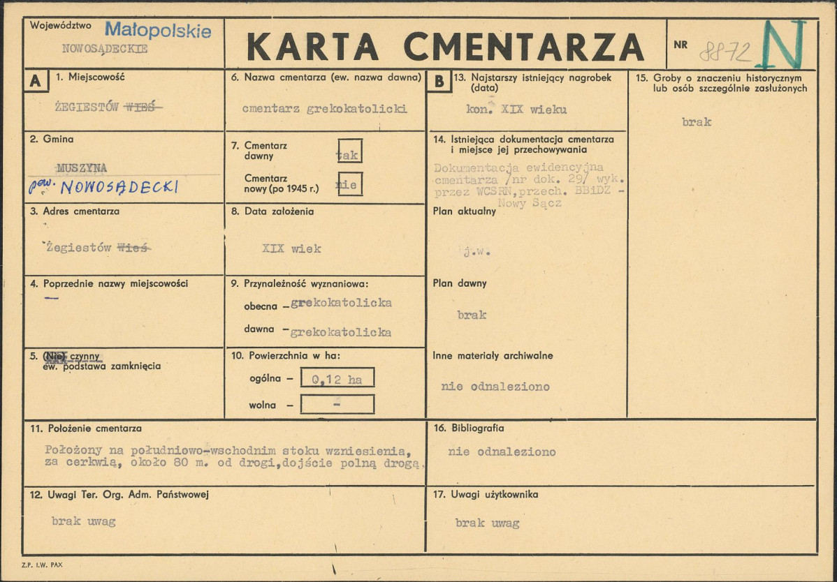 Karta cmentarza, skan nr 1