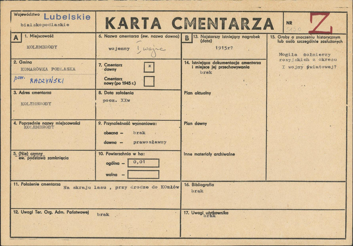 Karta cmentarza, skan nr 1