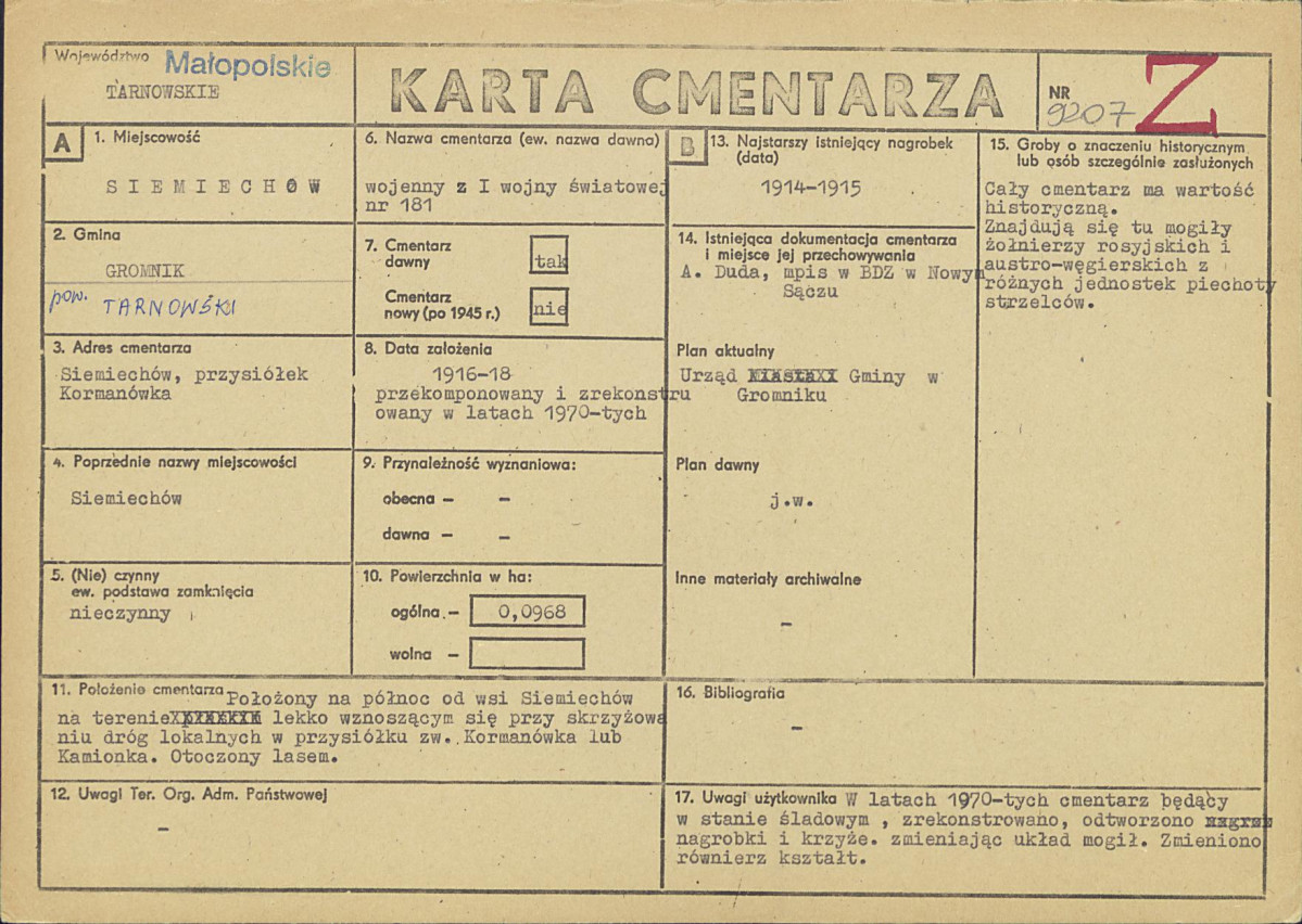 Karta cmentarza, skan nr 1