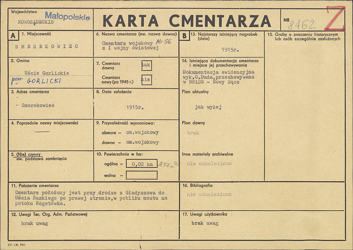 Karta cmentarza, skan nr 1