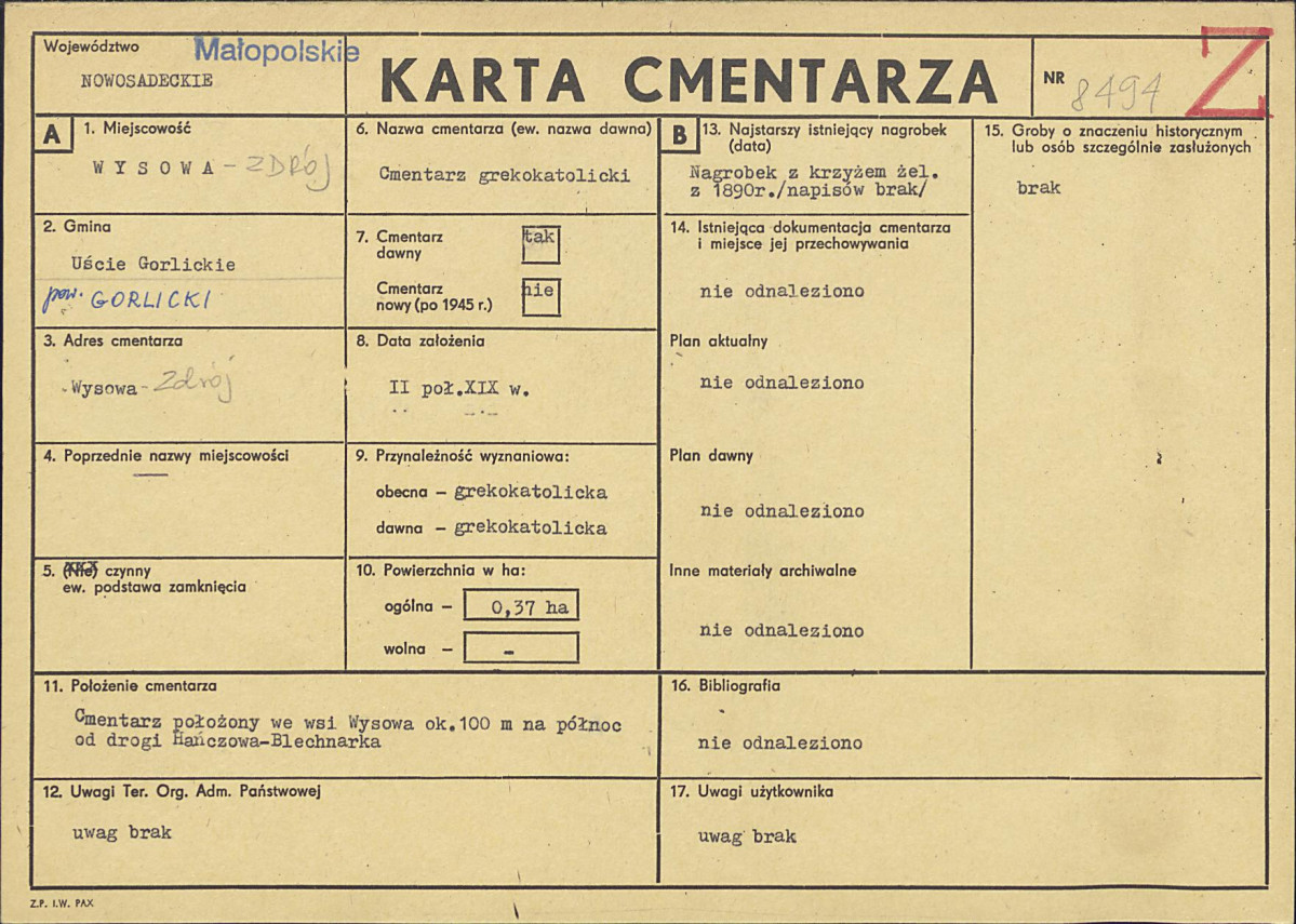 Karta cmentarza, skan nr 1
