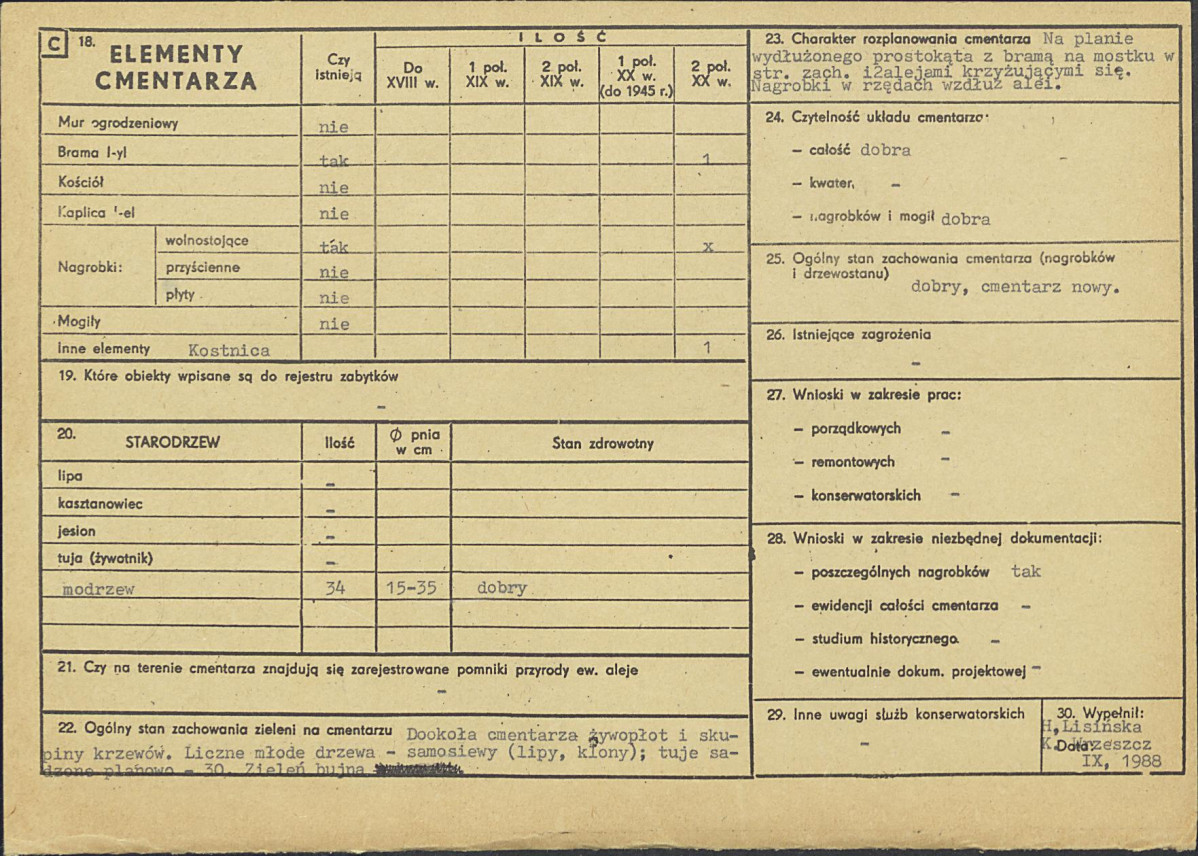 KC - Karta cmentarza, skan nr 2
