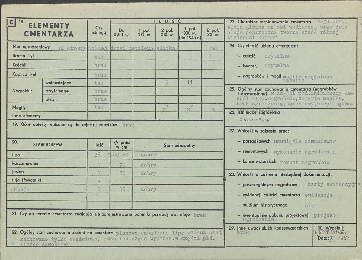 Karta cmentarza, skan nr 2