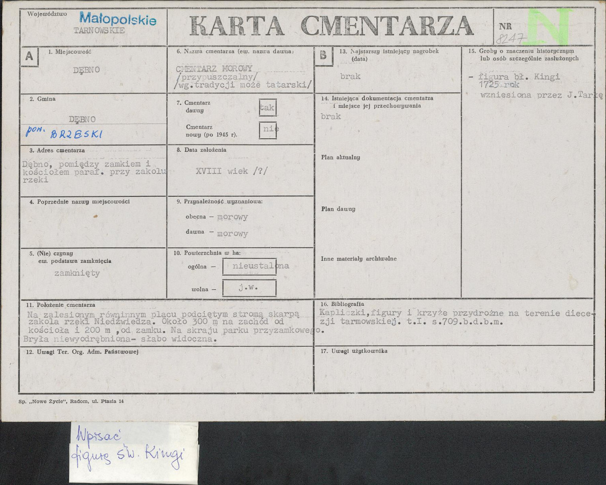 Karta cmentarza, skan nr 1