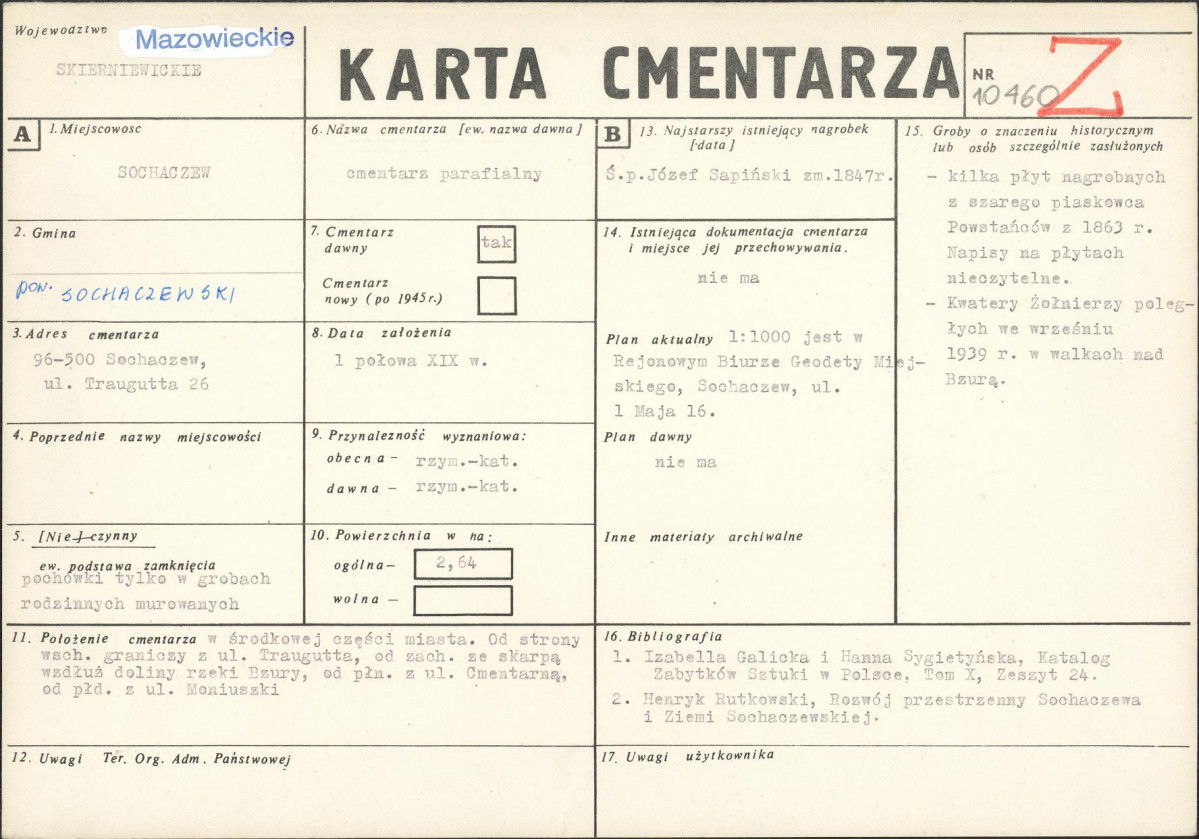 Karta cmentarza, skan nr 1