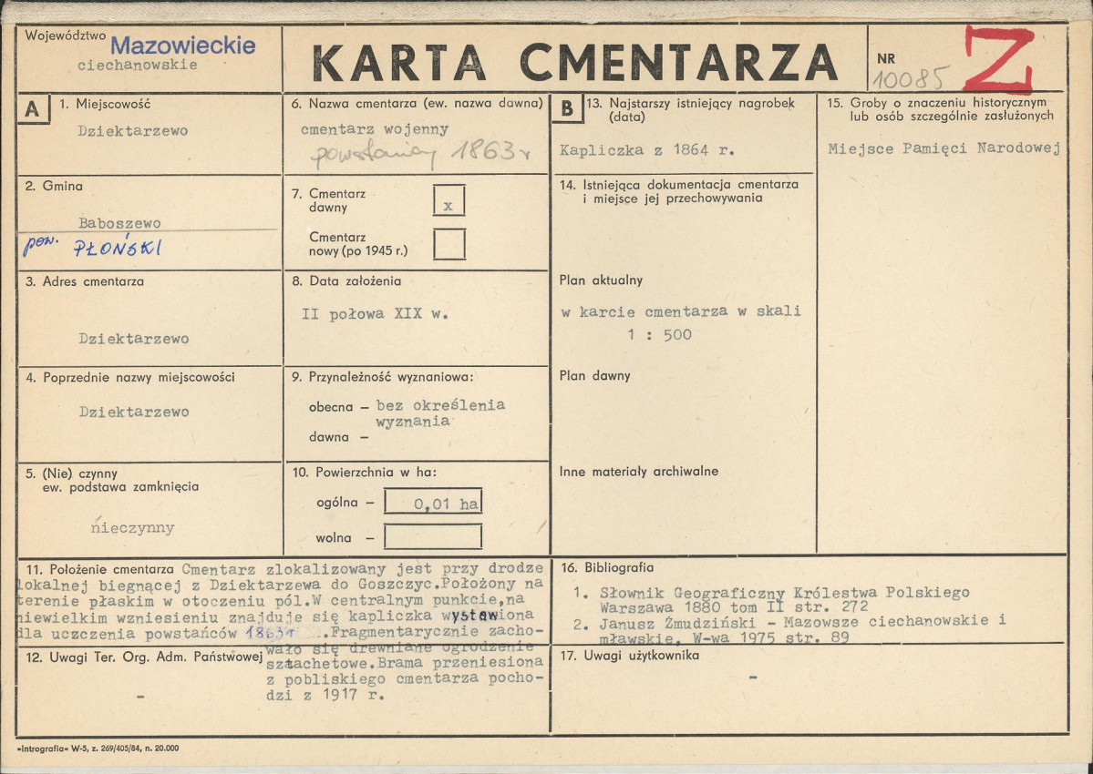 Karta cmentarza, skan nr 1