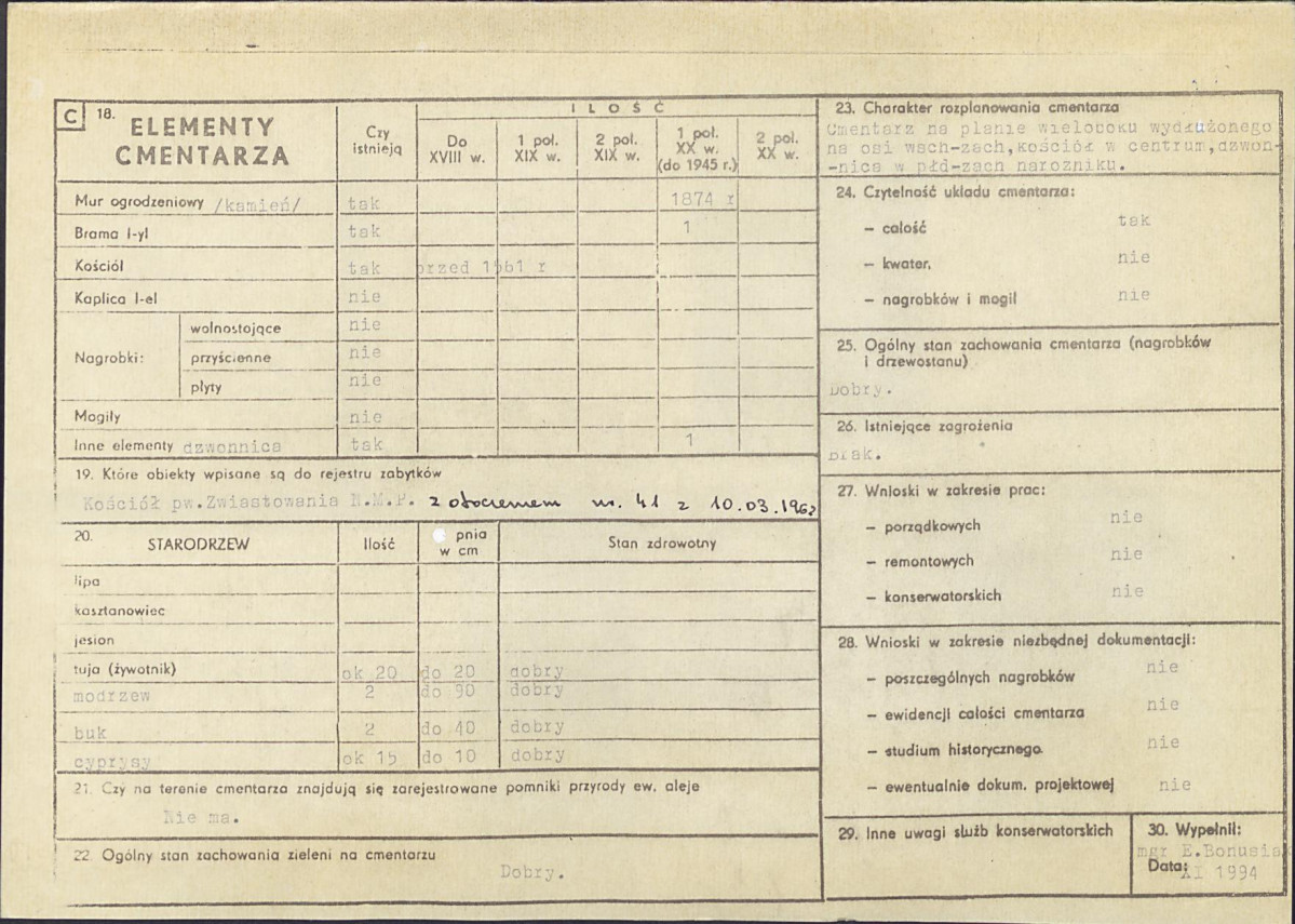 KC - Karta cmentarza, skan nr 2