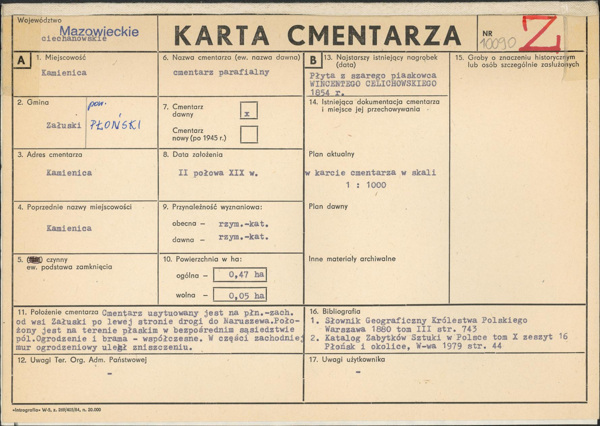 Karta cmentarza, skan nr 1