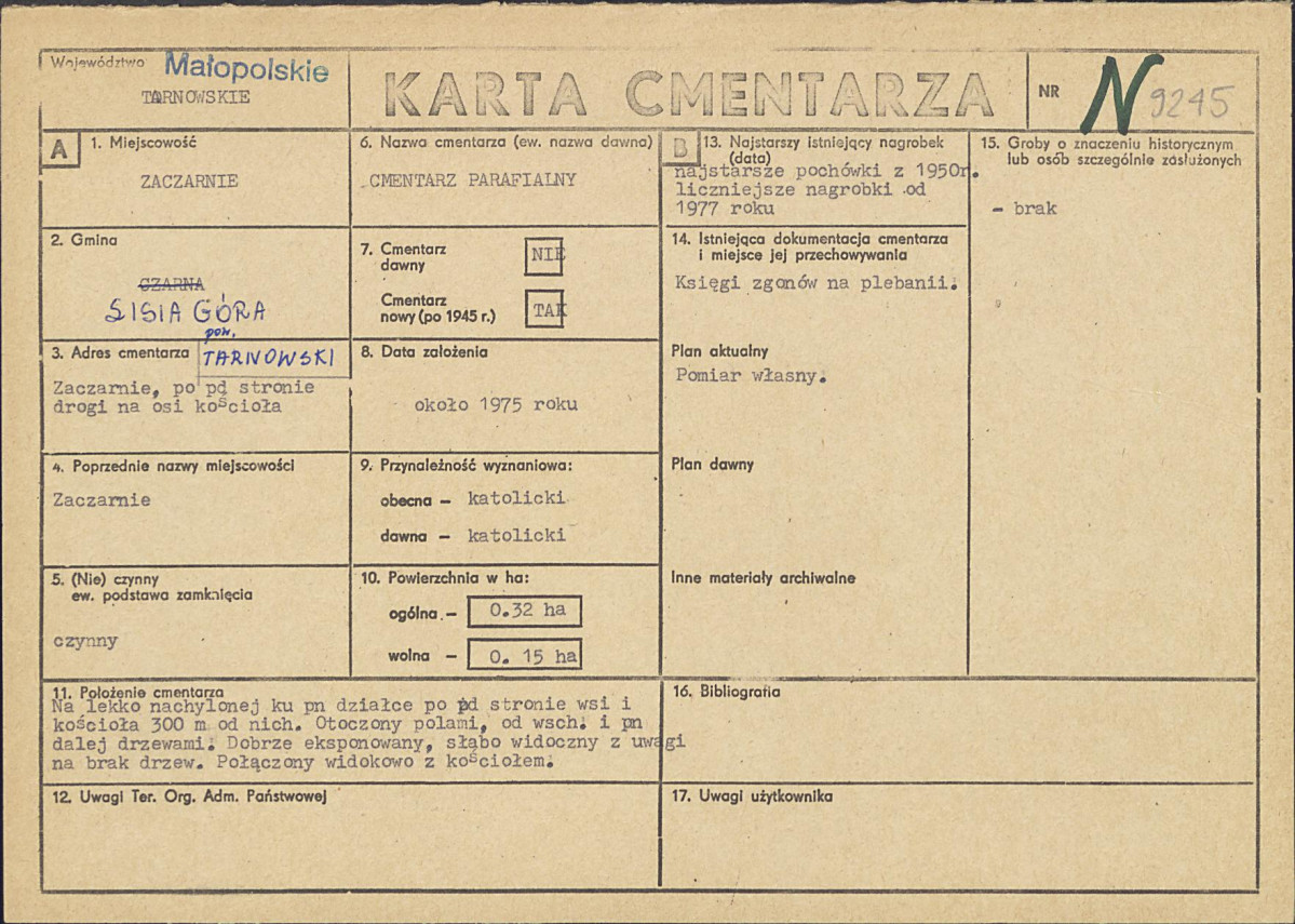 Karta cmentarza, skan nr 1