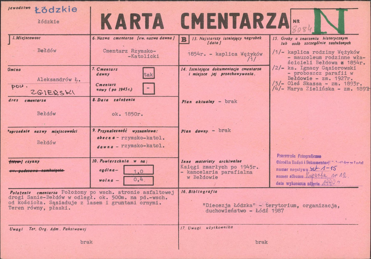 Karta cmentarza, skan nr 1