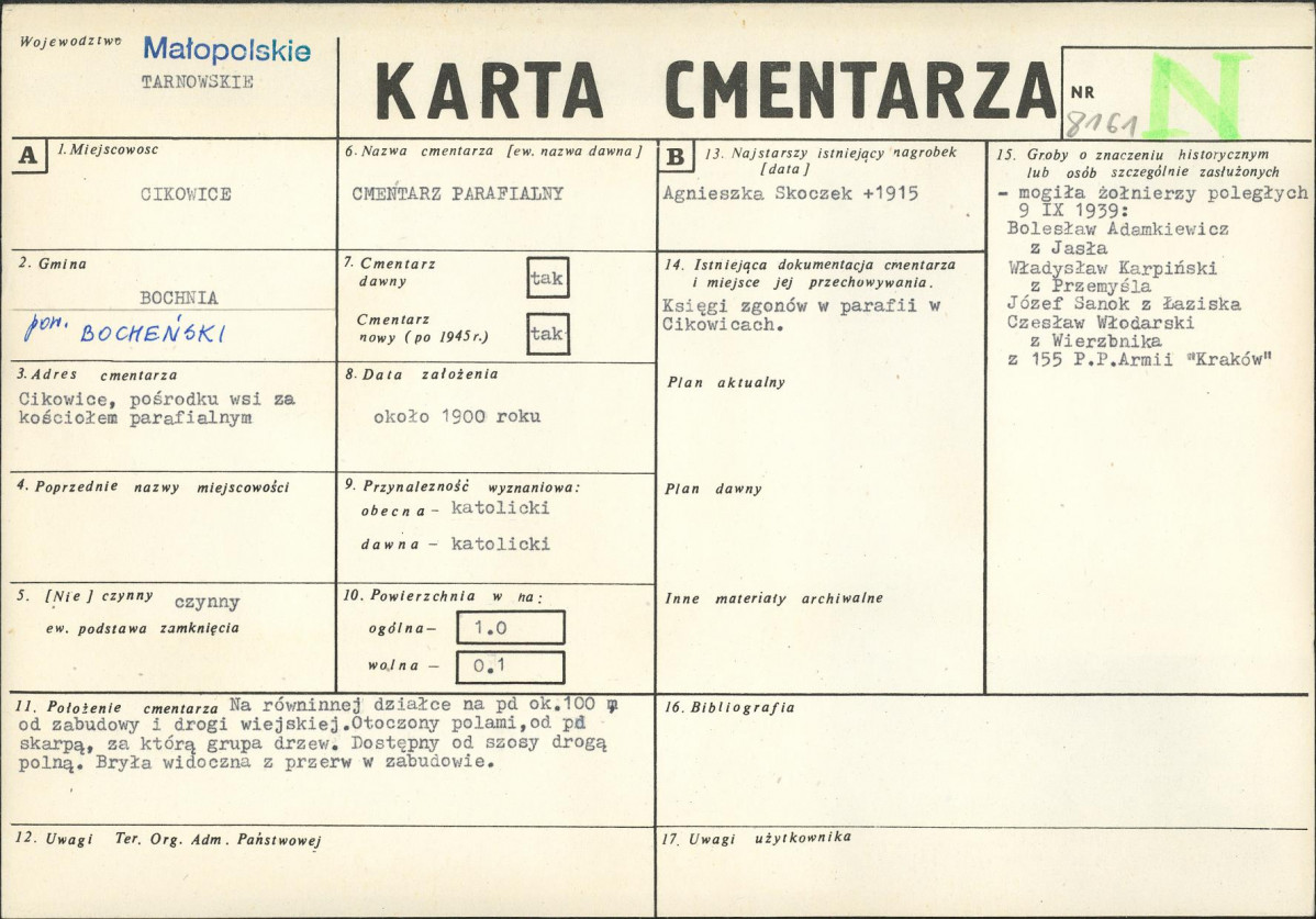 Karta cmentarza, skan nr 1