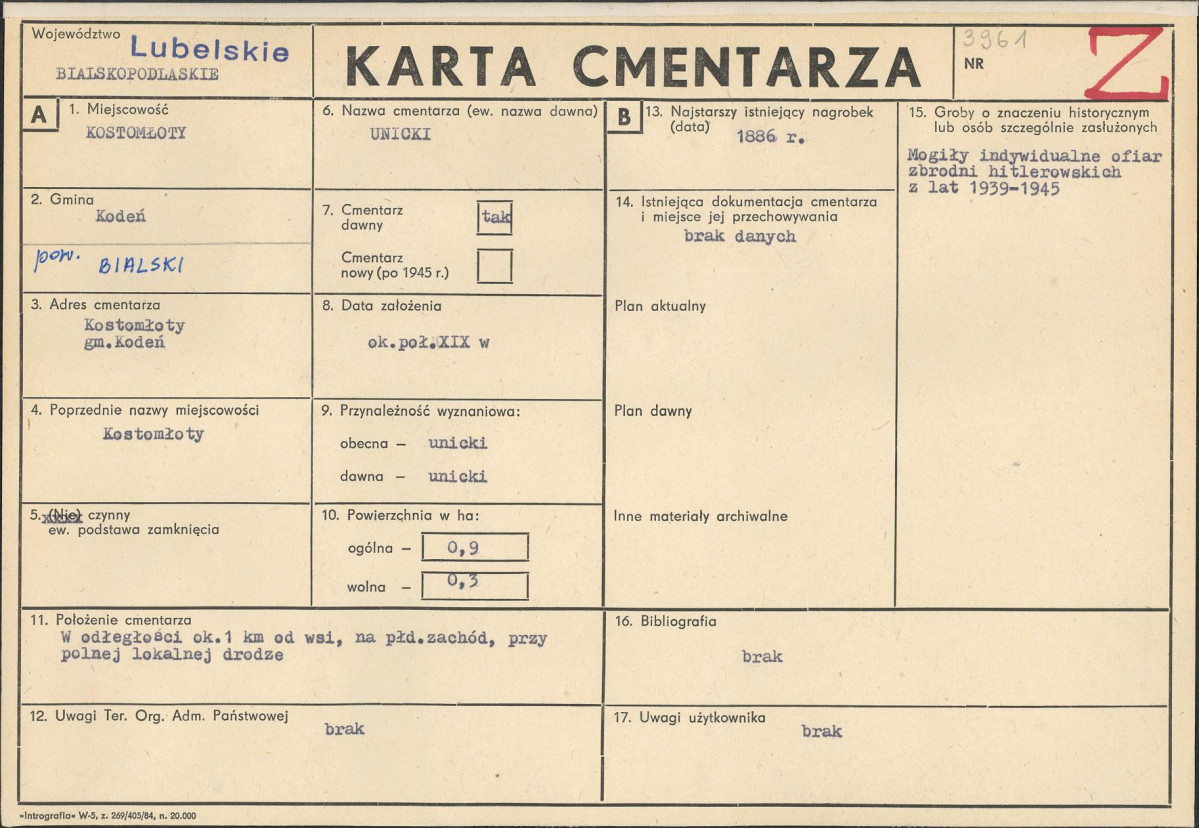 Karta cmentarza, skan nr 1
