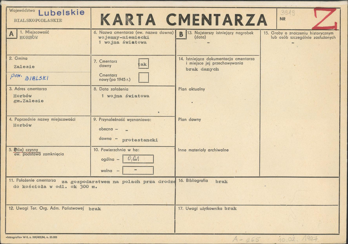 Karta cmentarza, skan nr 1