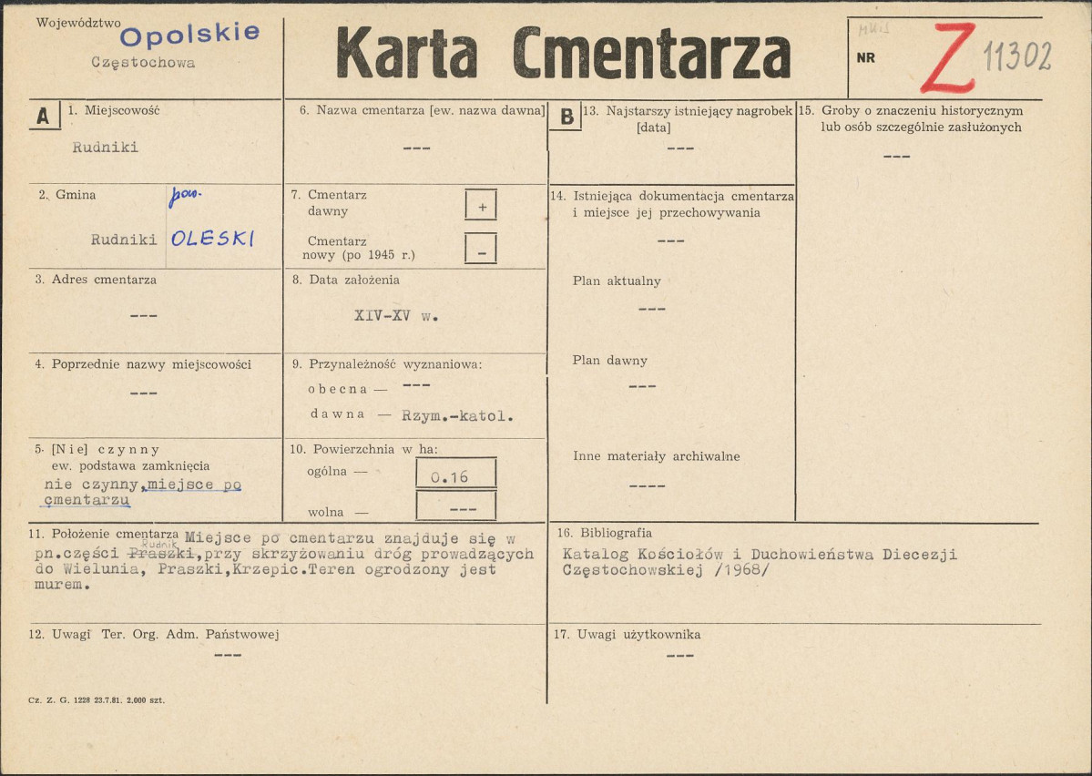 KC - Karta cmentarza, skan nr 1