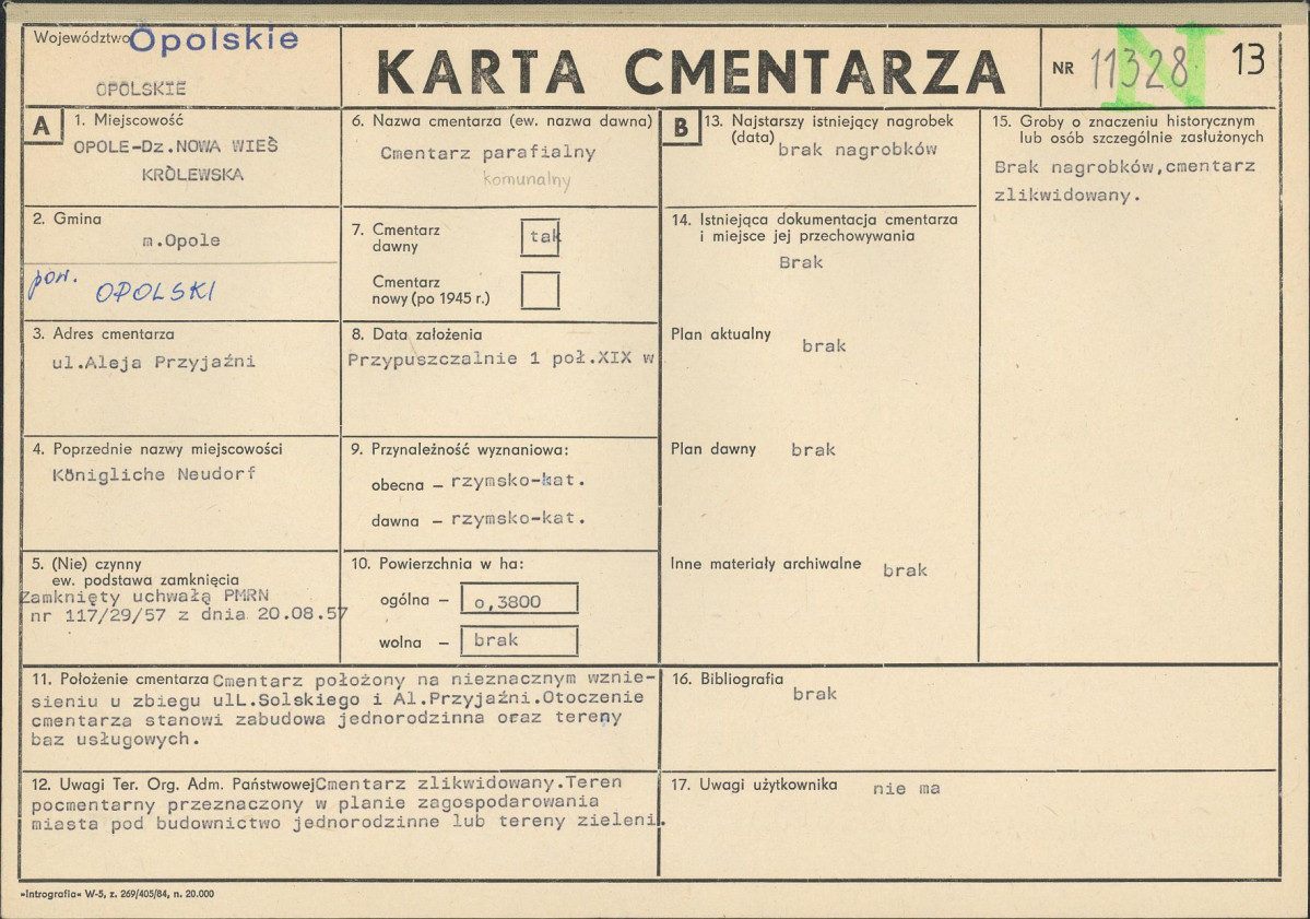 KC - Karta cmentarza, skan nr 1