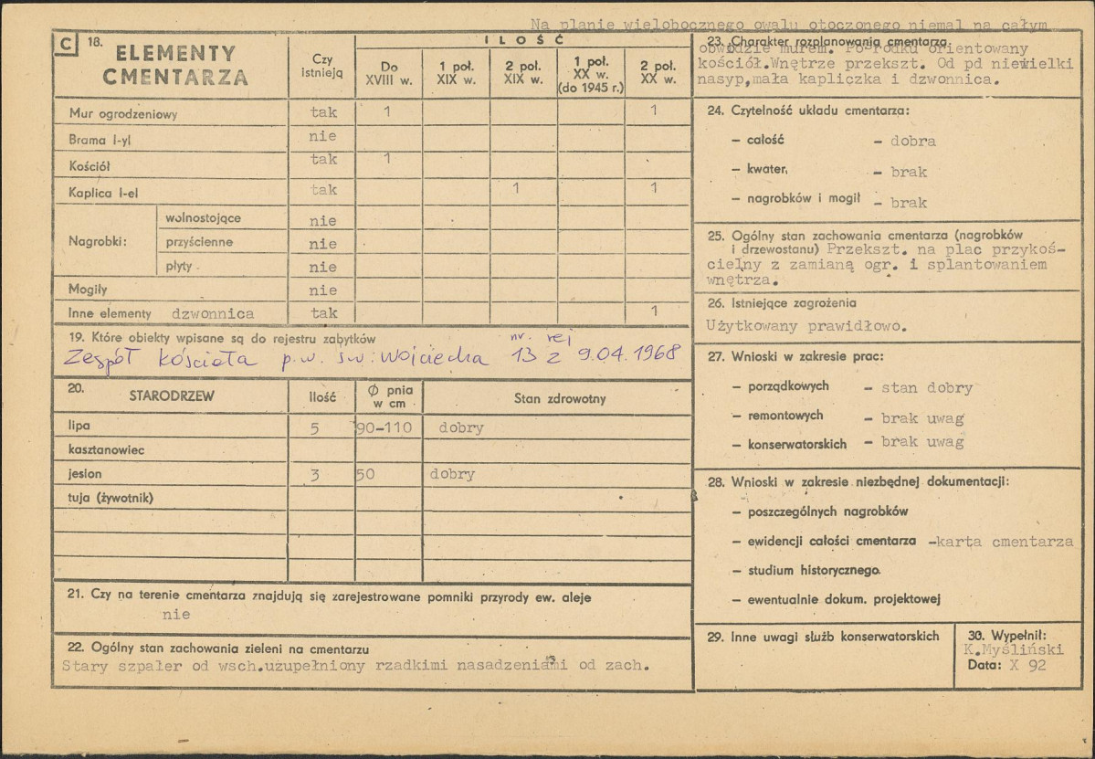 Karta cmentarza, skan nr 2