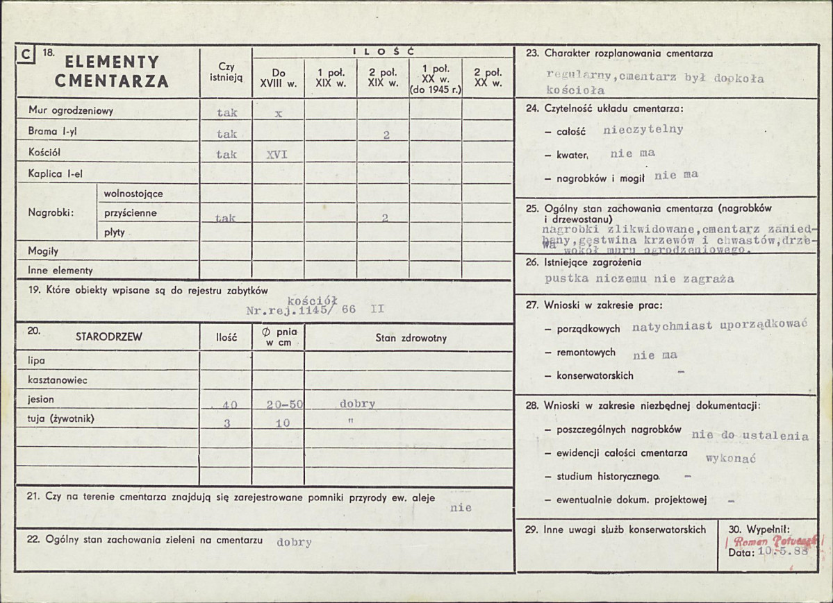 Karta cmentarza, skan nr 2