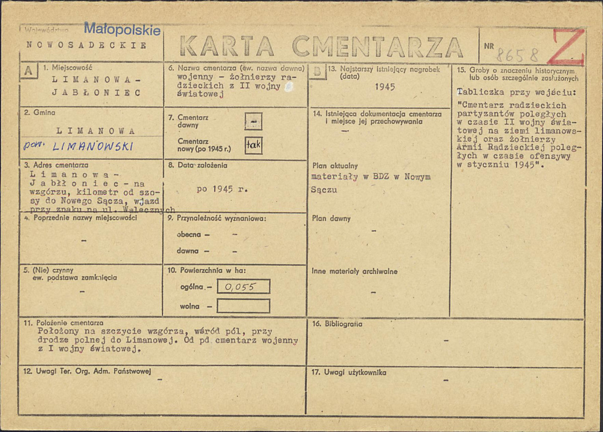 Karta cmentarza, skan nr 1