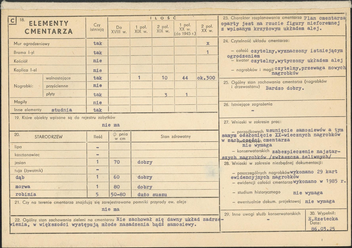 Karta cmentarza, skan nr 2