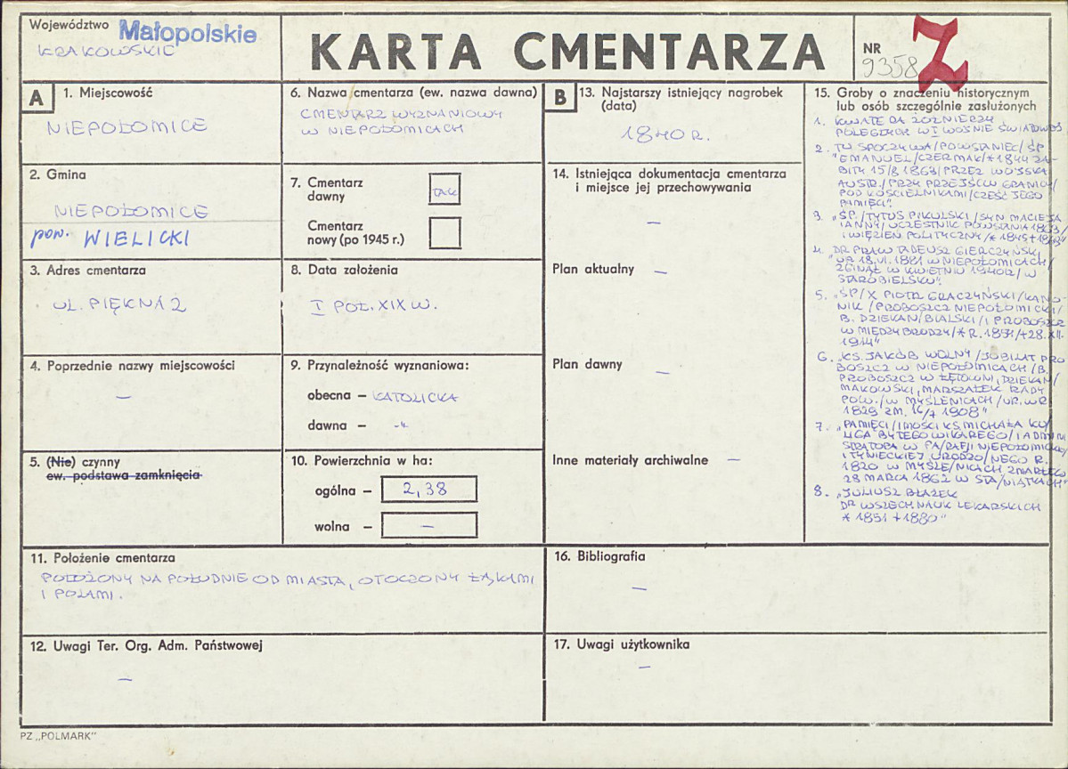 Karta cmentarza, skan nr 1