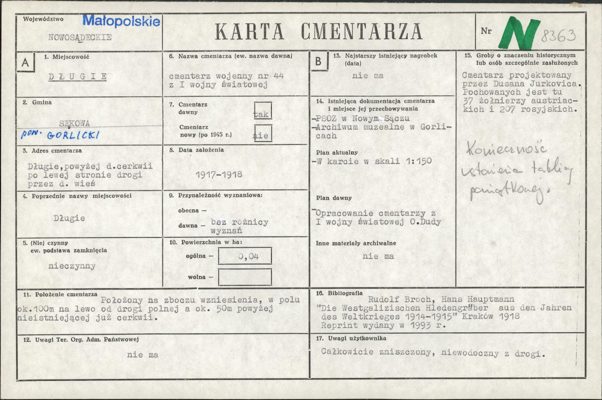 Karta cmentarza, skan nr 1