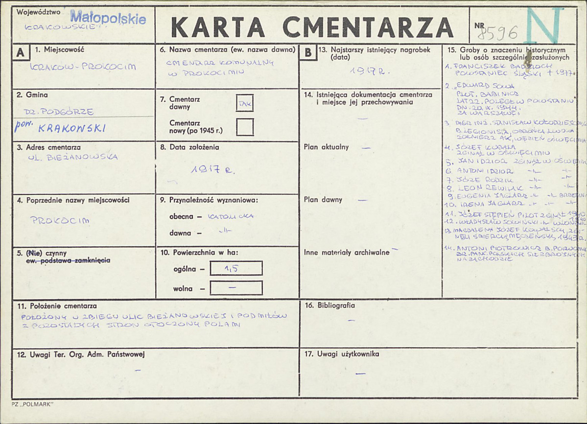 Karta cmentarza, skan nr 1
