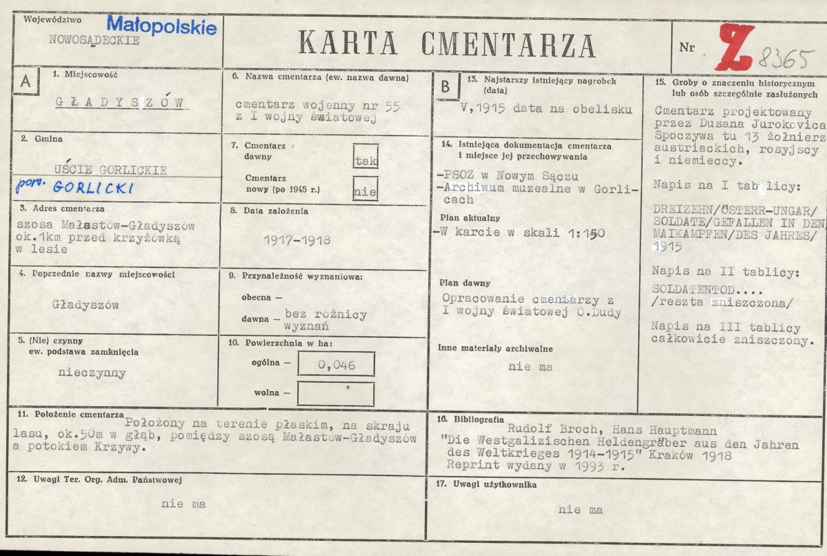 Karta cmentarza, skan nr 1