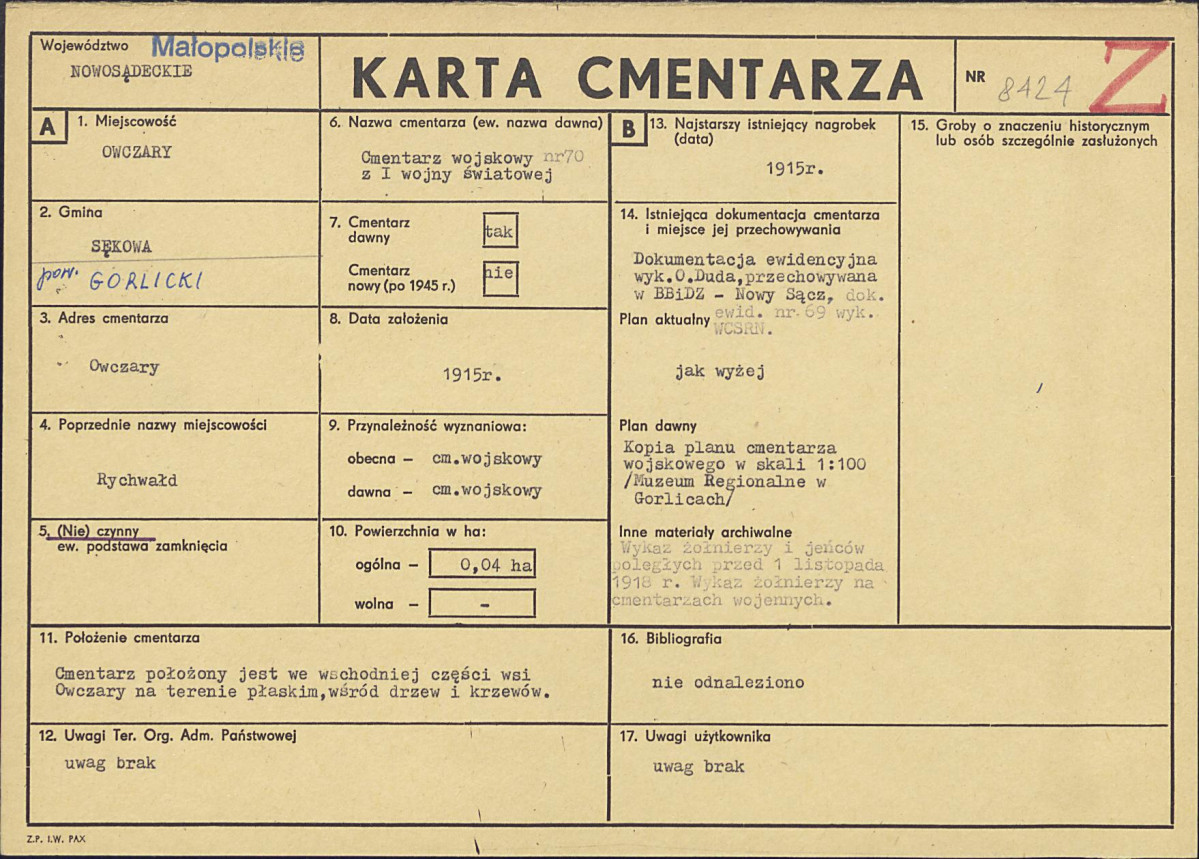 Karta cmentarza, skan nr 1