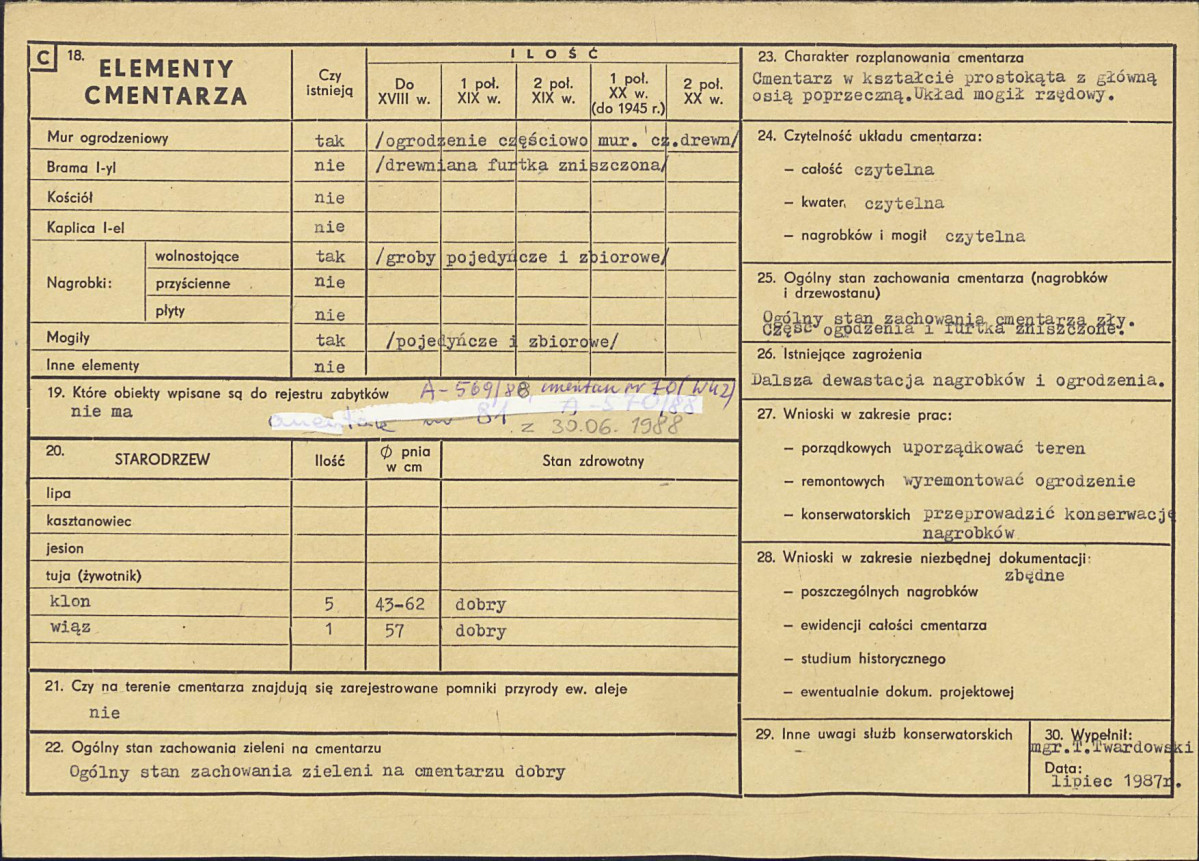 Karta cmentarza, skan nr 2