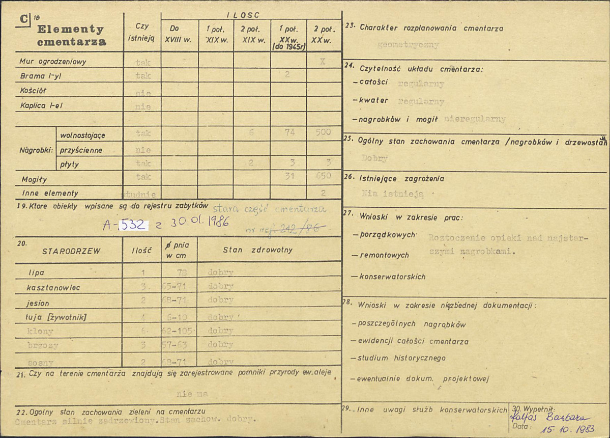 KC - Karta cmentarza, skan nr 2
