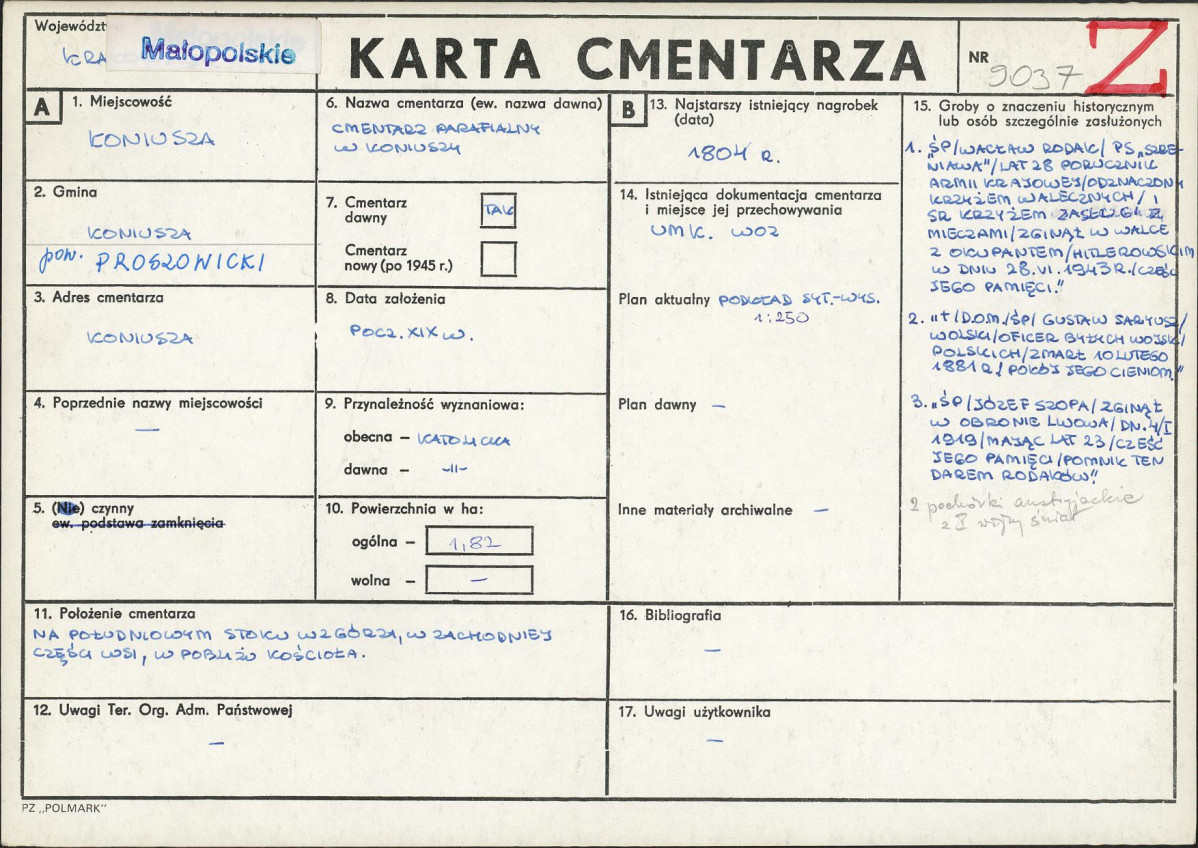 Karta cmentarza, skan nr 1