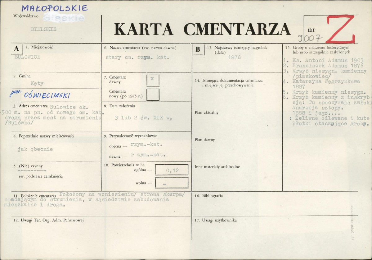 Karta cmentarza, skan nr 1