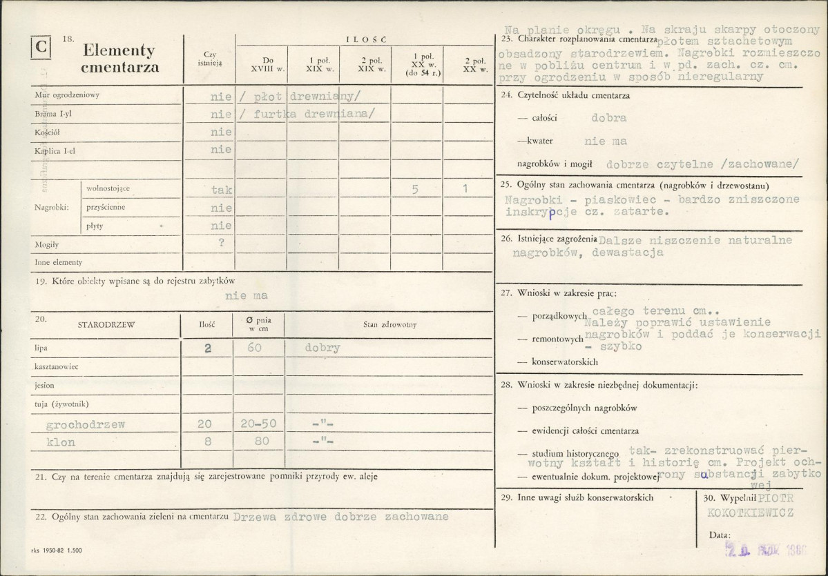 Karta cmentarza, skan nr 2