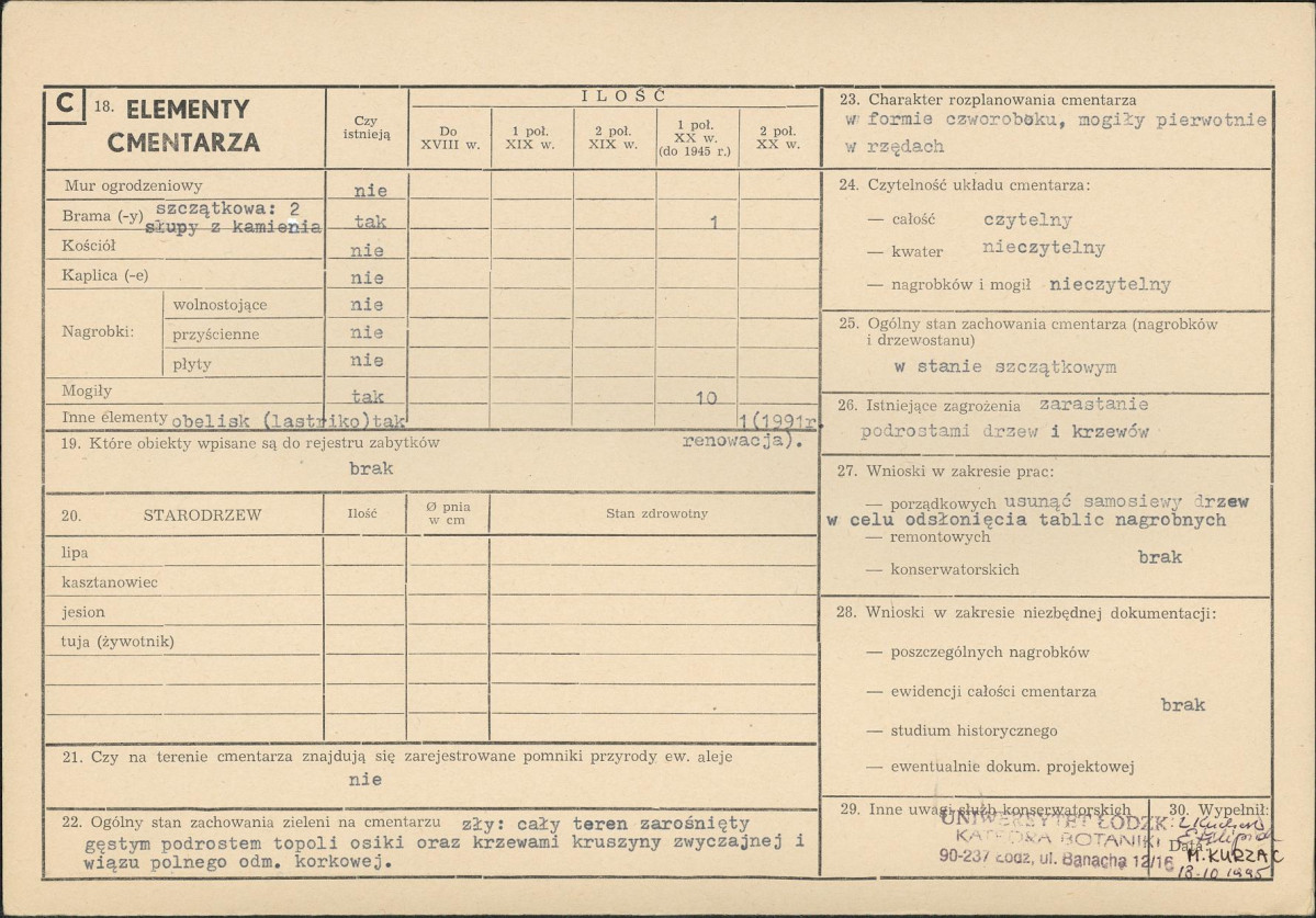 KC - Karta cmentarza, skan nr 2