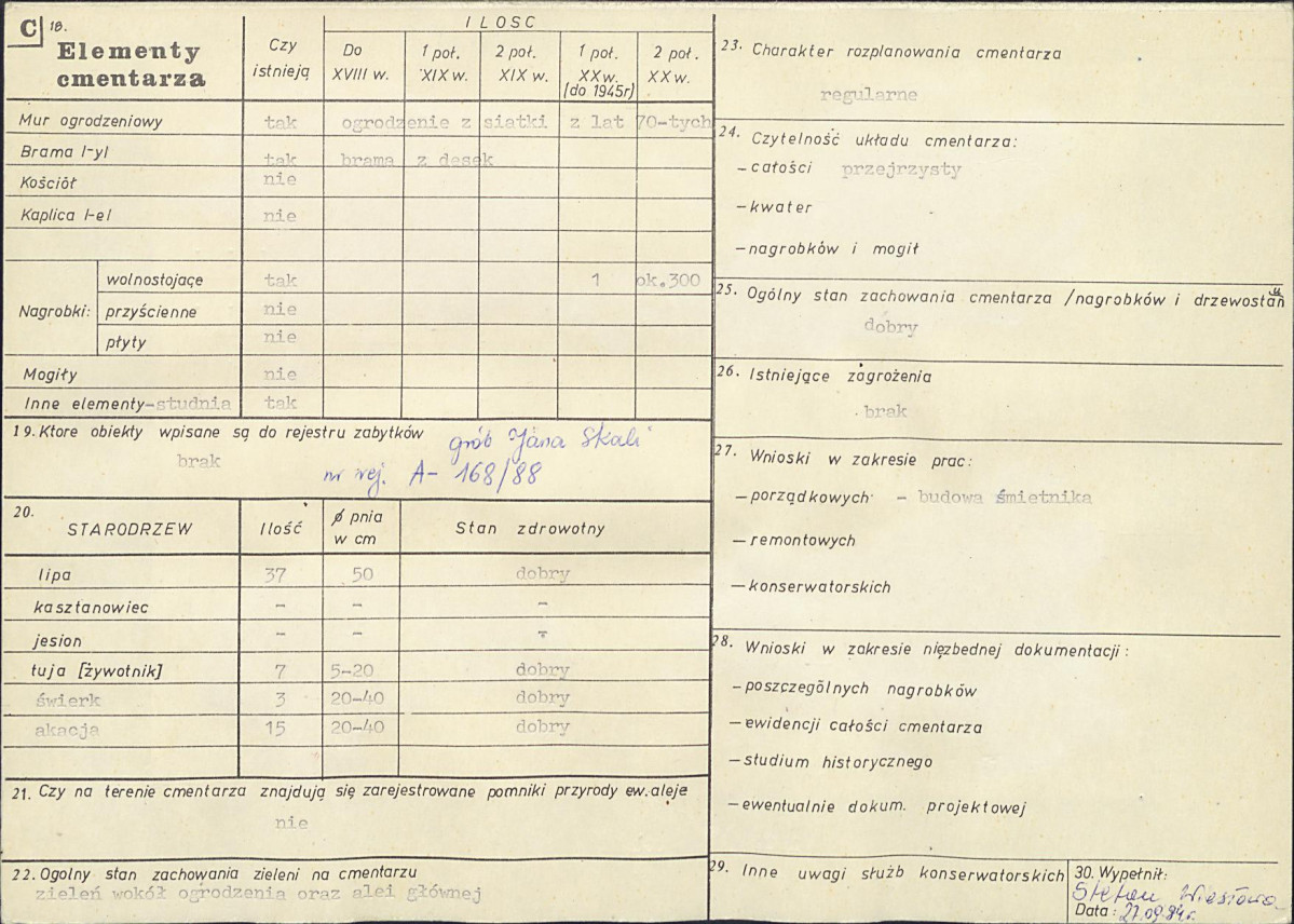 KC - Karta cmentarza, skan nr 2