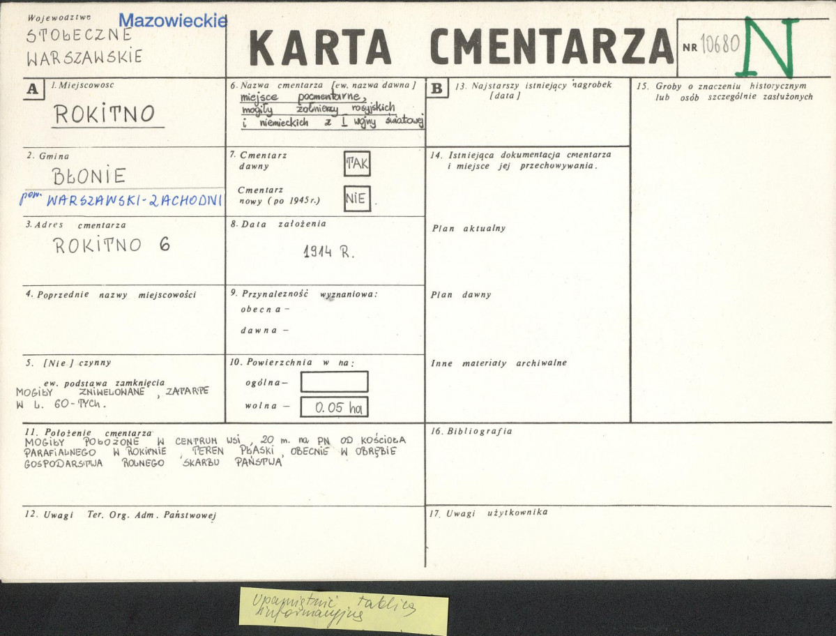 Karta cmentarza, skan nr 1