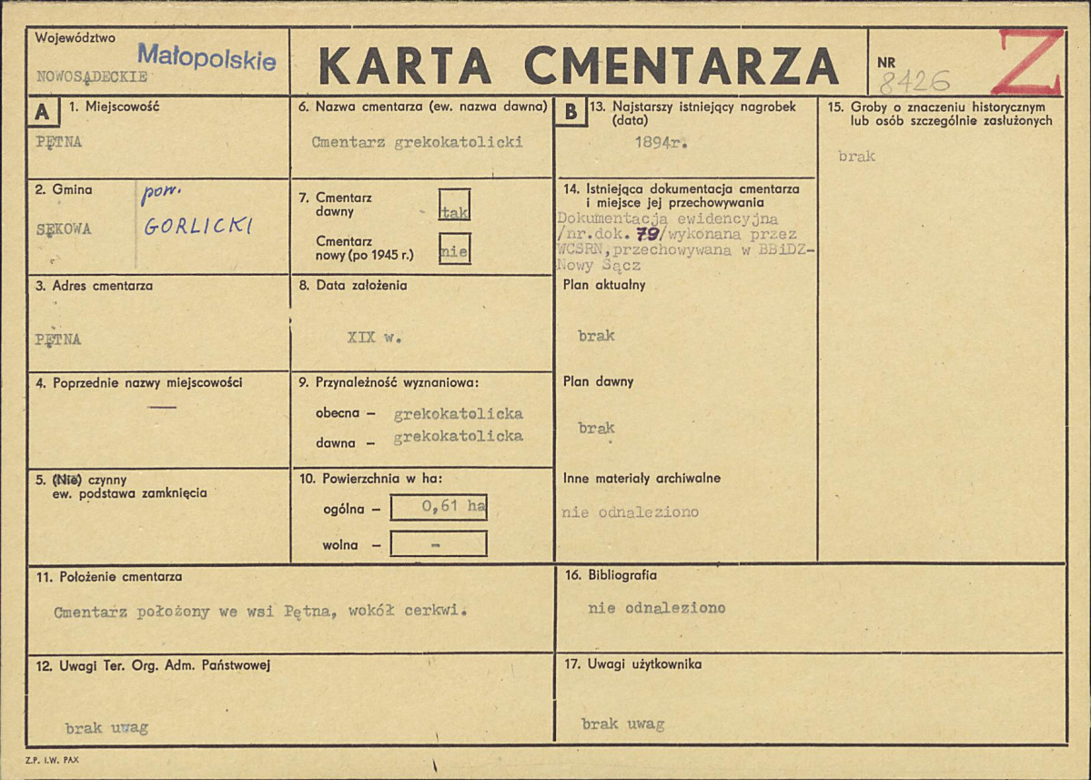 Karta cmentarza, skan nr 1